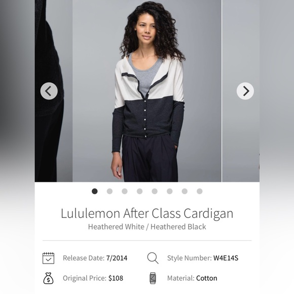 Lululemon After Class Cardigan Heathered Beige & Black Size 4 - Picture 9 of 16